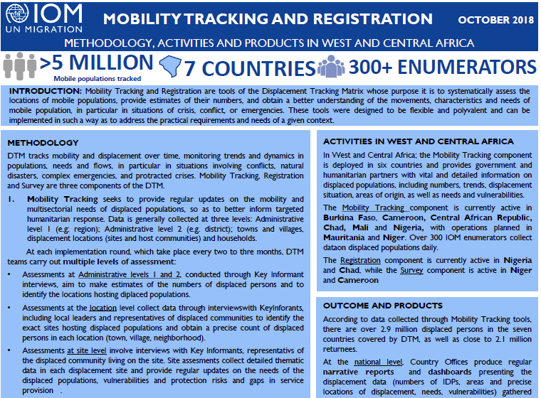 IOM Mobility Tracking in West and Central Africa (2018)